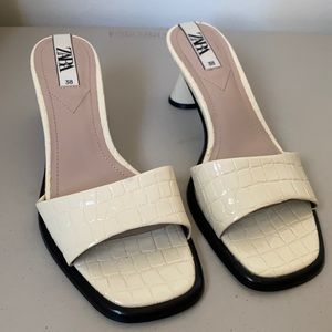 Zara Animal Print Heeled Sandals